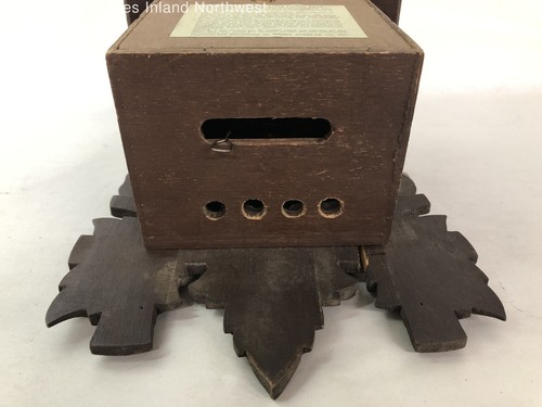 Vintage HECO Henry Coehler braune Vögel & Blätter Kuckucksuhr für Teile oder Reparatur - Bild 10 von 12