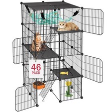 Cat Cage, 4-Tier DIY Cat Enclosures Catio, Cat Playpen Indoor Outdoor with H...