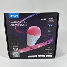 Govee RGBIC Smart LED 24.6 ft. Strip Light with RGBWW LED Bulb Kit - New