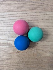 Bounce Balls 3 Pack . Rubber Bouncy Balls for Kids. Red, Green and Blue. 2.39"