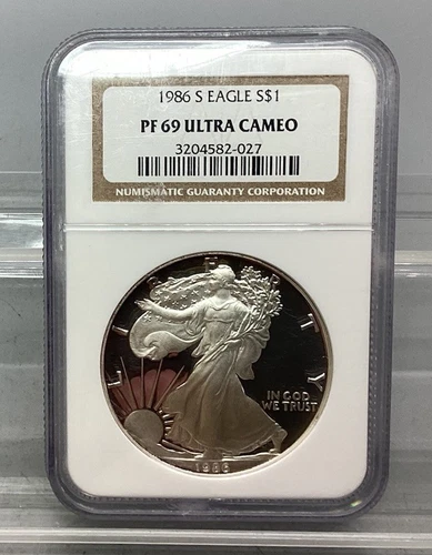 1986 S American Silver Eagle - NGC - PF 69 Ultra Cameo