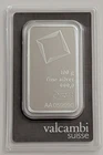 VALCAMBI SUISSE 100 GRAM SILVER BAR IN ASSAY CARD SKU AA059990