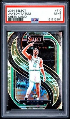 2024 Panini Select #110 Jayson Tatum Green Camo /125 PSA 9 MINT Boston Celtics