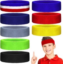 8 Pcs Boys Headband Kids Sweatband Youth Sweatbands Toddler Boys Headband for