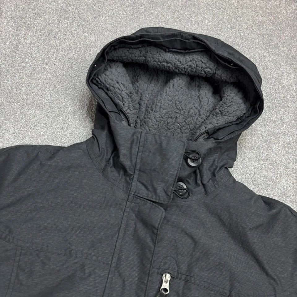 Columbia Jacket Womens Large Black Omni-Heat Lined Bomber Hood Coat Lady - Image 3 of 4