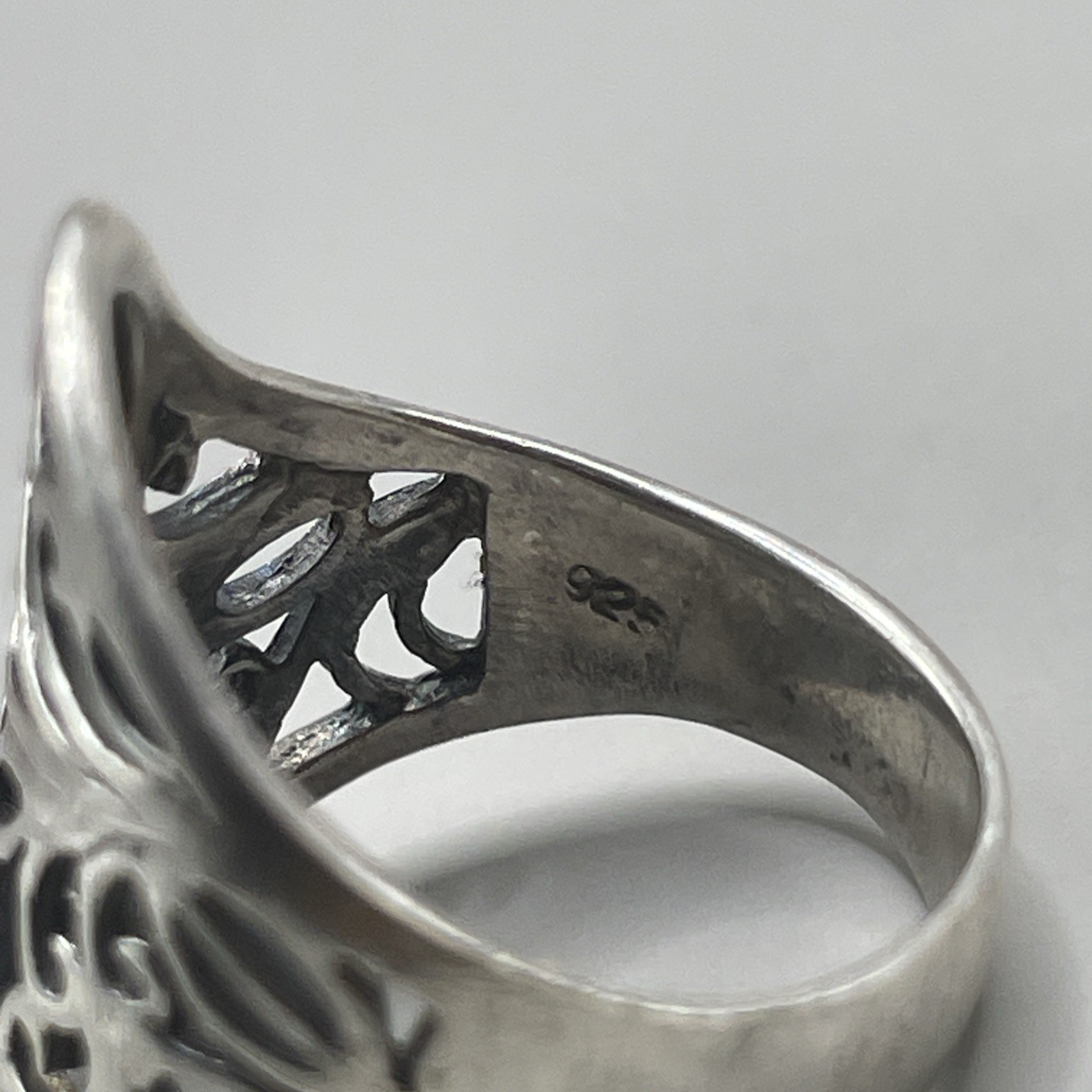 Open Scroll Design Sterling Silver Ring Size 7 (4… - image 7