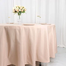 5 Nude 108" ROUND POLYESTER TABLECLOTHS Wedding Party Affordable Tabletop SALE