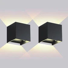 Outdoor Wall Lights 2PCS 3000K Wall Light Outdoor Porch Light Modern Wall Sconce