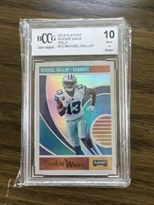 Michael Gallup 2018 Panini Playoff Rookie Wave Football Card #12 BCCG 10. rookie card picture