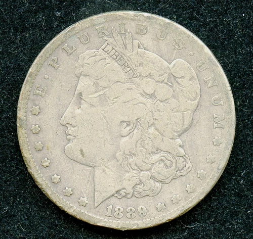 "Key Date" 1889-CC Morgan Silver Dollar $1 - Good w/ Scratches & Rim Bump