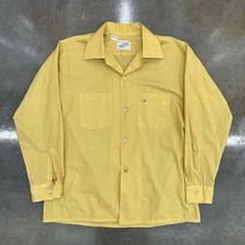 Vintage 60s Arrow Sanforized Loop Collar Shirt M Long Sleeve Decton NWOT Gold