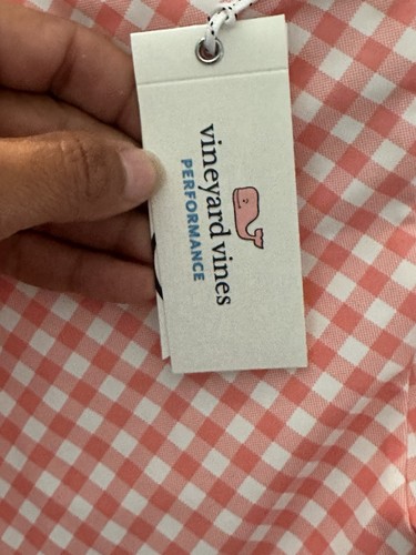 Vineyard Vines Pink & White Gingham Performance Girls Medium Bathing Suit - Picture 4 of 5