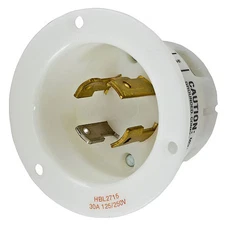 Hubbell Wiring Device-Kellems Hbl2715 Flanged Locking Inlet, 30 A, 125/250V Ac,