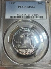 1957 50c Franklin PCGS MS65 Gem Toned Reverse Mounted Slab Original Mint Set