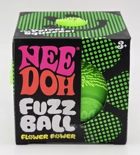 Green Needoh FUZZ BALL Flower Power Nee Doh Squish Stress Ball NEE-DOH Fuzzball