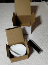 Coffee Bean Dosing Cup and Spray Bottle Set Ceramic Weighing Bowl, White(aa