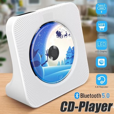 Bluetooth CD Player mit HiFi Lautsprecher Fernbedienung FM-Radio AUX/USB Spieler