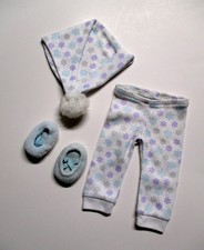 American Girl Bitty Baby 2008 Snowy Dreams Pajamas Night Cap Snowflake Pants Set