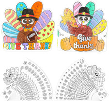Color Your Own Turkey Crowns,24Pcs Thanksgiving Turkey Coloring Crowns Paper Tur