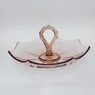 Vintage Imperial Molly Pink Depression Glass Center Handle Server 10”