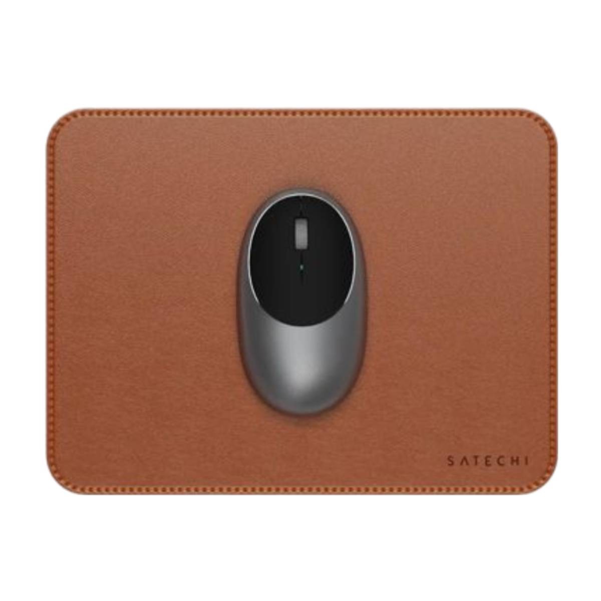 Tapis de souris Satechi premium en cuir vegan marron et chic