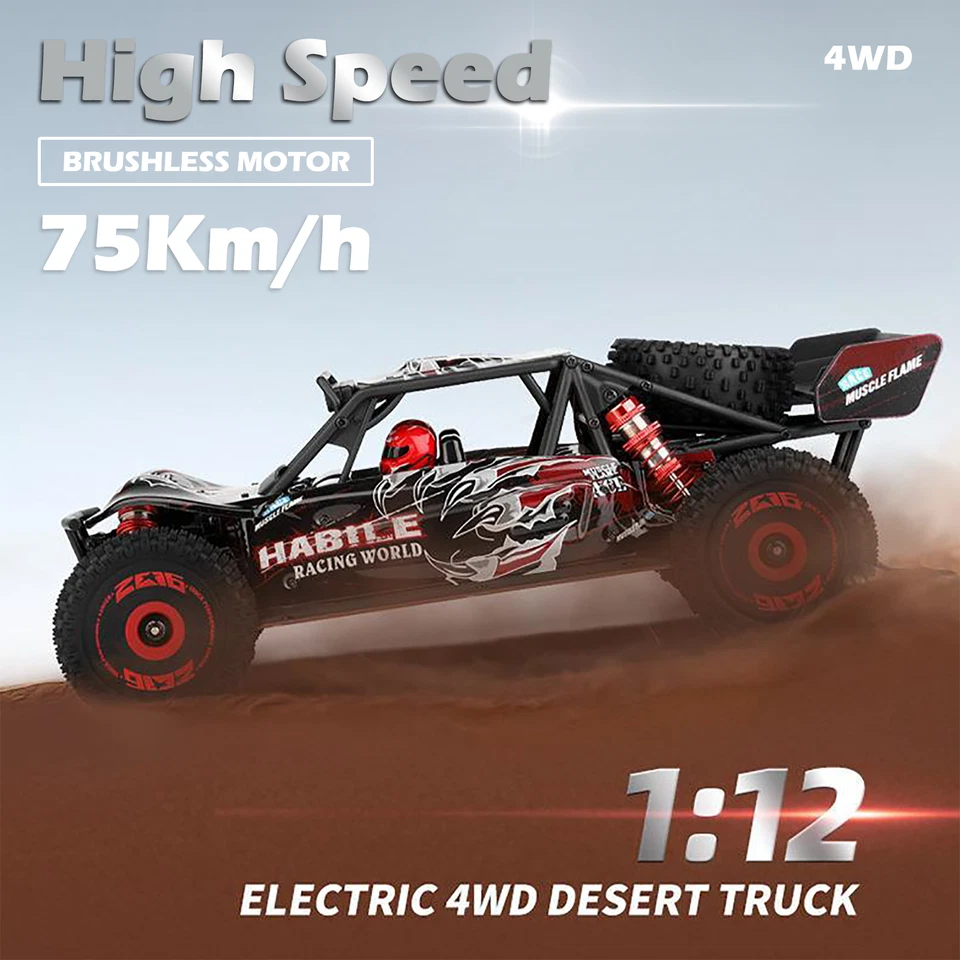 WLtoys 124016V2 1:12 Brushless RC Car,Max75KM/H High-Speed Off-Road RC Buggy Car - Image 3 of 4