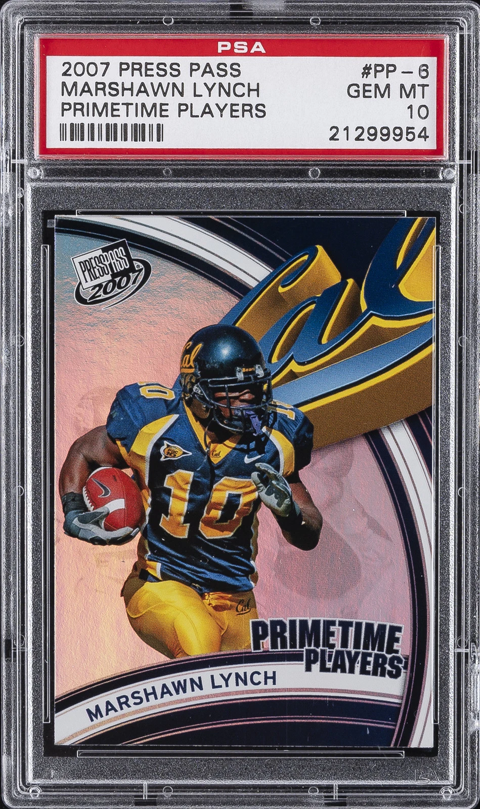 Marshawn Lynch Press Pass Primetime Players #PP6 Base