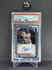2024 Bowman Chrome Chandler Pollard 1st Mini Diamond Auto 048/100 PSA 10 Rangers