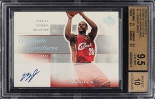 2003 Ultimate Signatures LeBron James RC Rookie Auto BGS 9.5 GEM Mint+, Auto 10