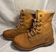 Timberland Leather 8329R Fold Down Teddy Fleece Lined Waterproof Boots Women 8.5