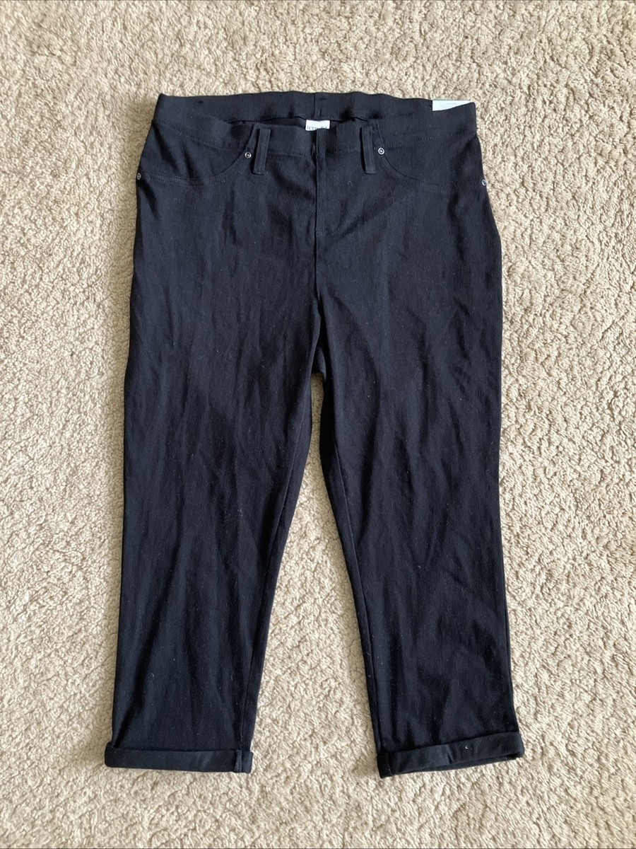 Women's Plus 0X Black Capri Jegging Mid Rise Fitted Stretch Terra