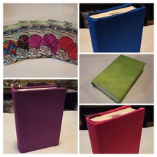 5 Pack Of Jumbo Stretchable Bookcover, Washable/Reusable/Fabric, Fits 8 X 10"