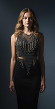 Chainmail Harness, Chainmail Chains Layers top, Jump Rings Costume, Wedding Cos
