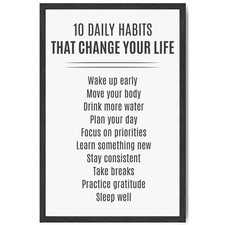 Inspirational Quotes Motivational Poster Home Office Decor Framed Wall Art 11x17