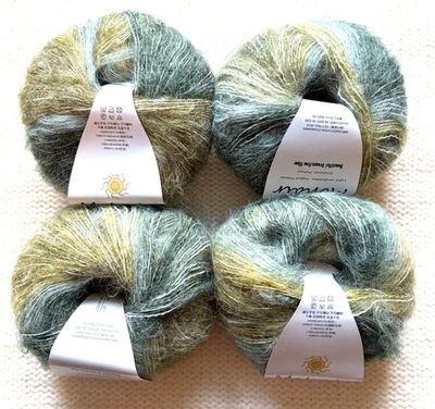 4 boules x 25g de fil mohair cachemire : mohair + laine + cachemire + nylon : 25 - Photo 1/4
