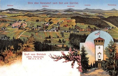 865431) AK Gruss vom Bieleboh bei Beiersdorf Ldkrs. Görlitz gel. 1915 Bahnpost !