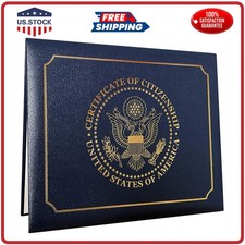 US Citizenship Certificate Holder Padded Naturalization Document Cover Gold Seal