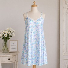 Secret Treasures Coquette Nightgown Womens XL Floral Satin Chemise Y2K Nighty