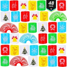 LOKIPA 48PCS Christmas Coil Springs for Kids, Mini Slinky Color 3