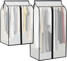 2Pack Clothes Rail Cover with Zip, 60x90cm, 60x120cm Dustproof Wide Clothes Pro