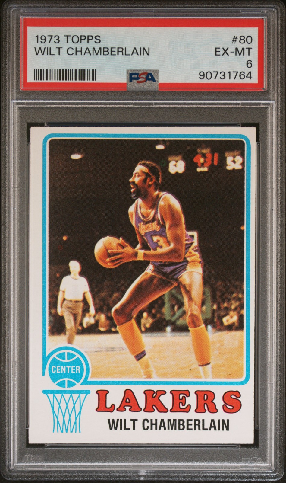 1973 Topps WIlt Chamberlain #80 Los Angeles Lakers PSA 6 EX-MT 90731764