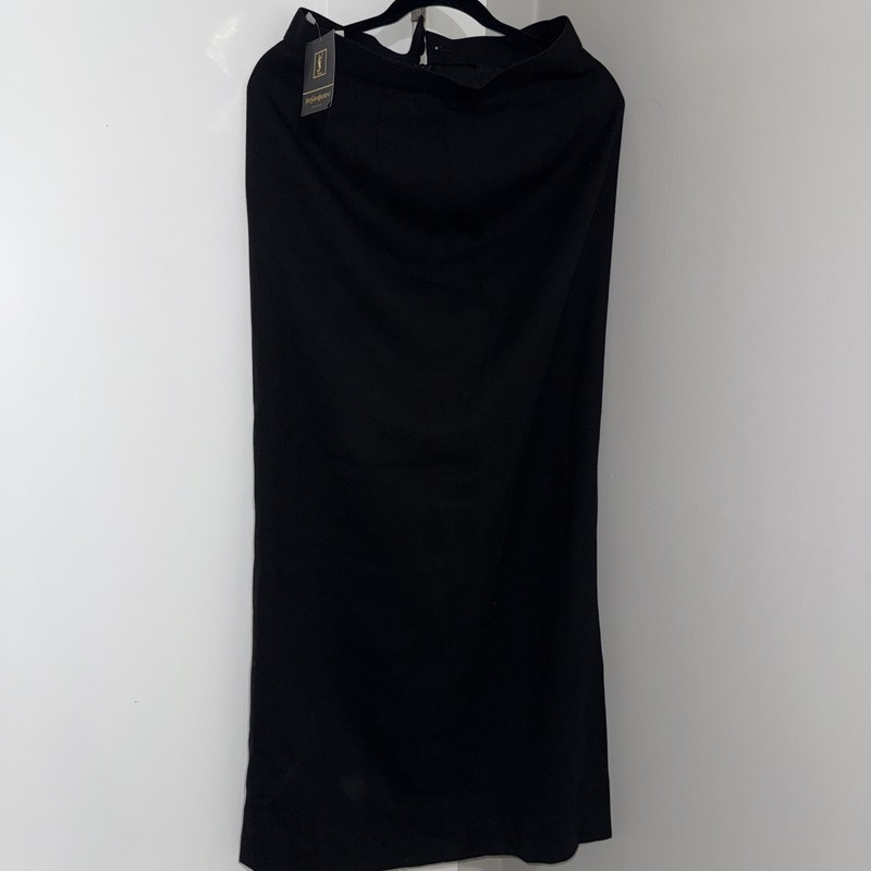 Yves Saint Laurent Encore Black Wool Maxi Skirt FR42 UK14 France Vintage NWT