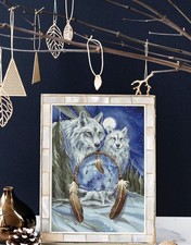 Dreamcatcher Wolf Pair LetiStitch Counted Cross Stitch Kit