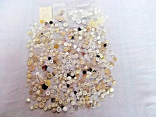 vtg lot 475 old buttons singles pearl shell small tiny mostly white