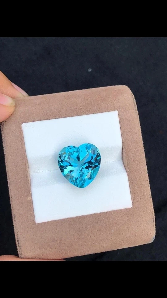 Piedra preciosa suelta corte corazón azul neón turmalina natural Paraiba certificada de 10 quilates Foto 4 de 4