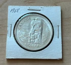 1958 Canada $1 coin, 80% Silver ~ Totem Pole/British Columbia