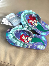 Disney Store Girls Ariel Sequined Ruffled Flip Flops Sandals NWT US Size 9/10
