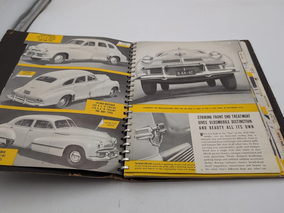 Oldsmobile 1941 álbum distribuidor característica folio distribuidor álbum tapicería a color Foto 3 de 4