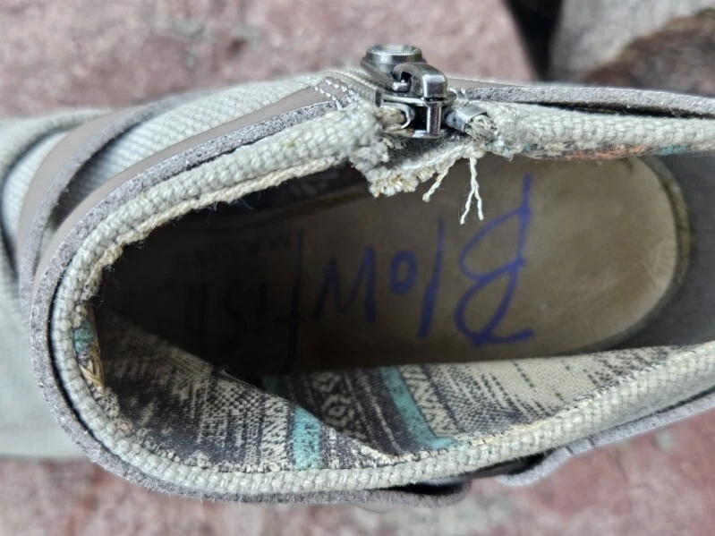 Botines Blowfish para mujer talla 7 lona silla roca correa de cuero Foto 4 de 4