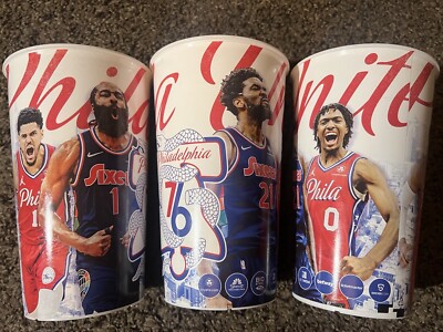 2022 2023 Philadelphia 76ers Souvenir Soda Cup SGA Embiid Maxey Harden  Harris PA